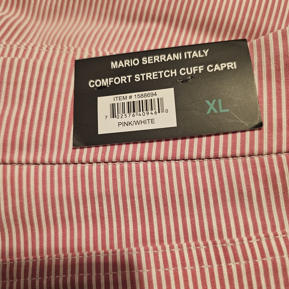 Mario Serrani Pink and White Striped Pants - Picture 5 of 5